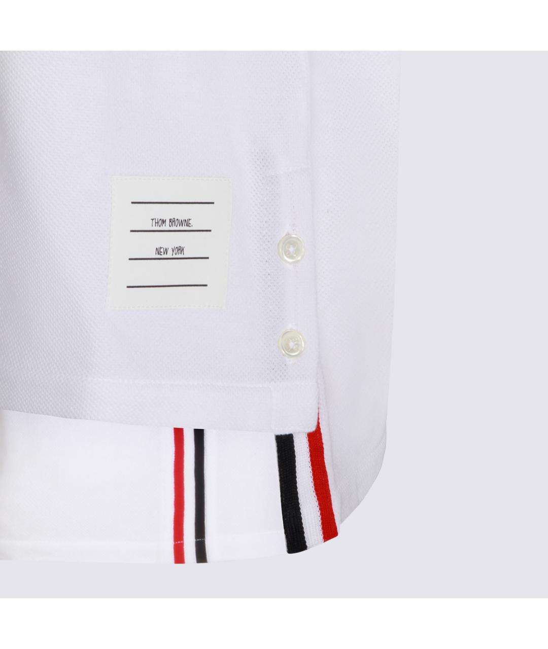 THOM BROWNE Белая хлопковая футболка, фото 3