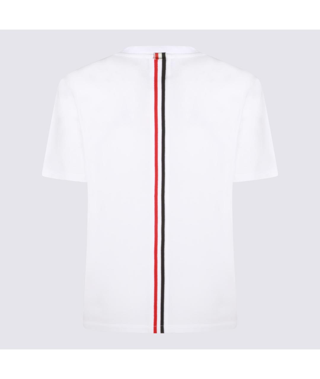 THOM BROWNE Белая хлопковая футболка, фото 2