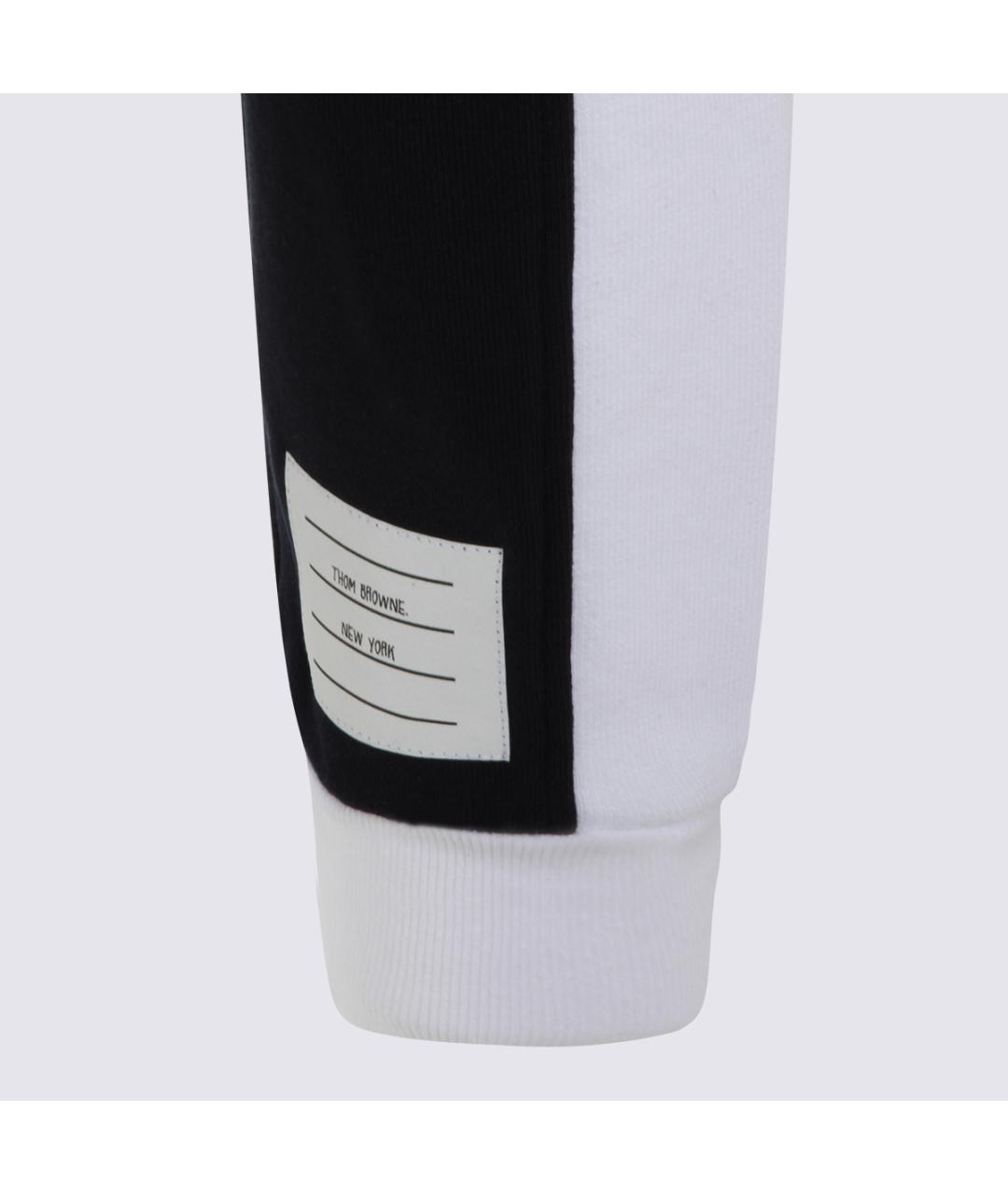 THOM BROWNE Темно-синие хлопковые прямые брюки, фото 4