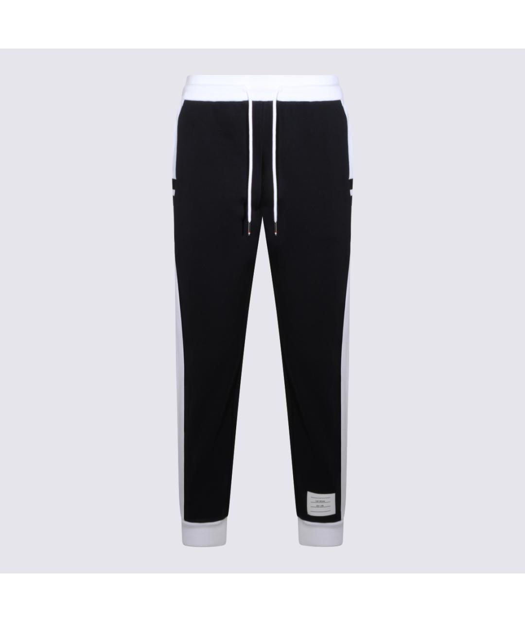 THOM BROWNE Темно-синие хлопковые прямые брюки, фото 5