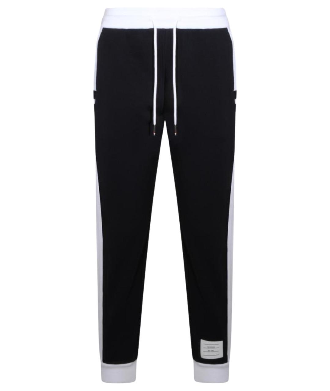 THOM BROWNE Темно-синие хлопковые прямые брюки, фото 1