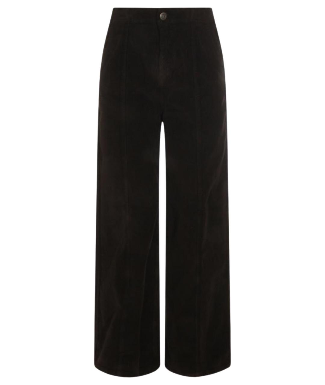 TWIN-SET Коричневые хлопковые прямые брюки, фото 1