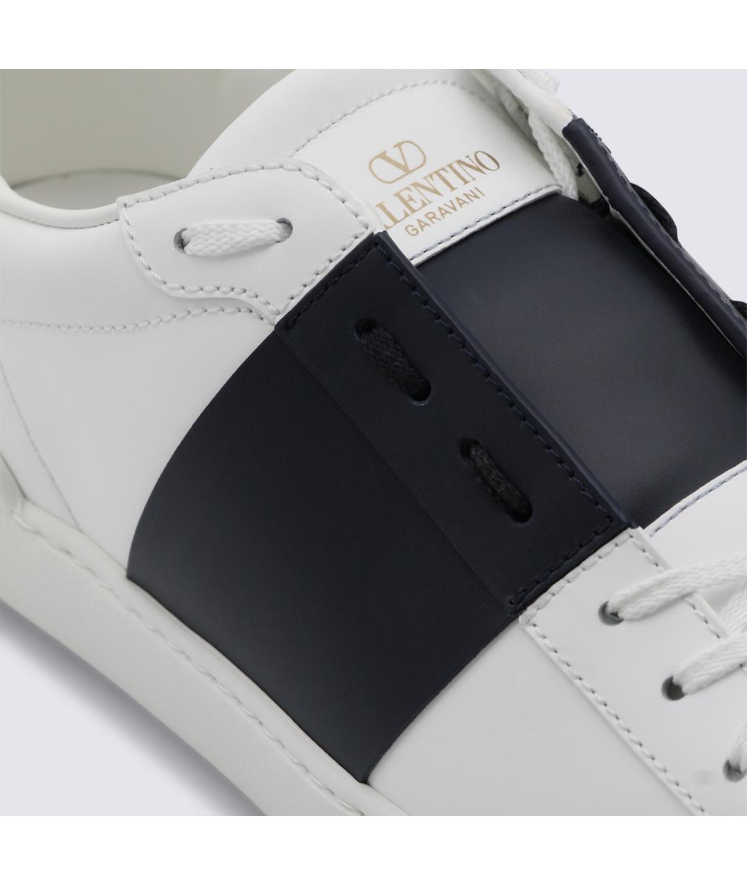 VALENTINO Белые кожаные низкие кроссовки / кеды, фото 4