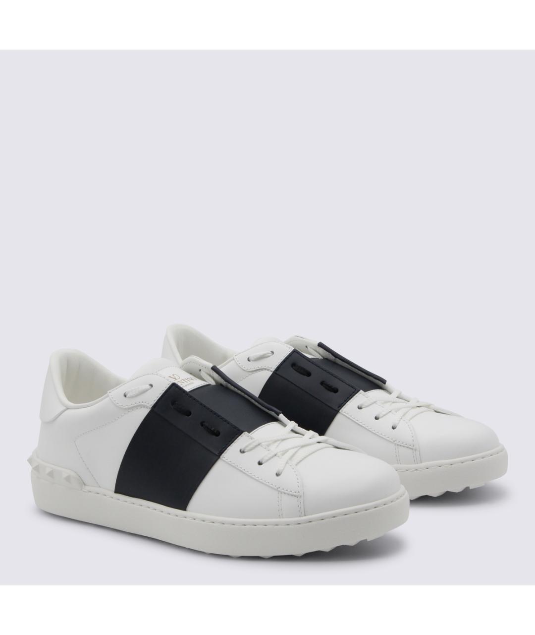 VALENTINO Белые кожаные низкие кроссовки / кеды, фото 2