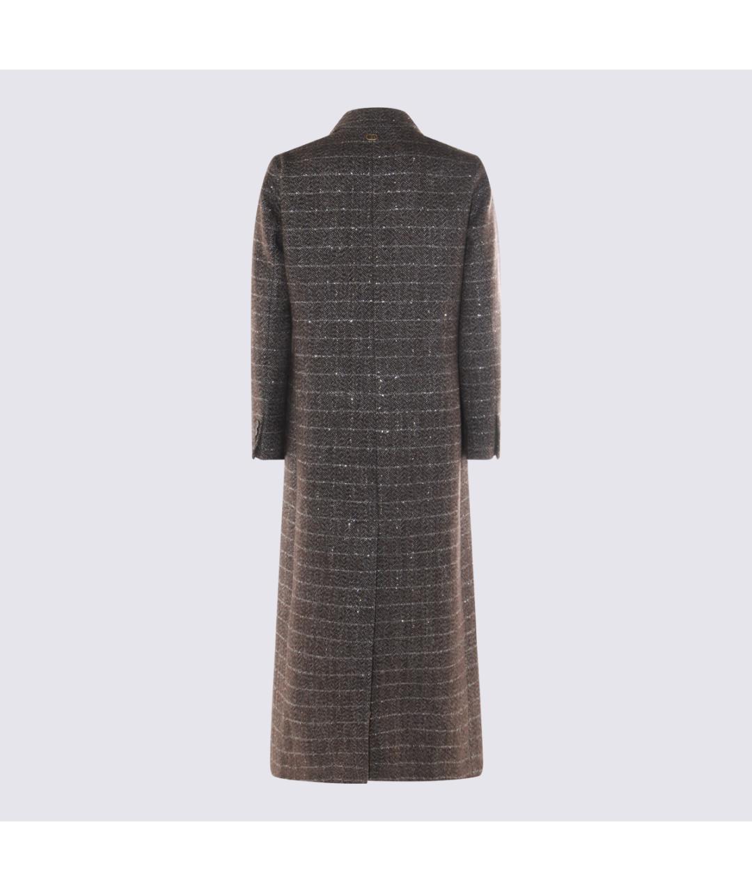 TWIN-SET Коричневое шерстяное пальто, фото 2