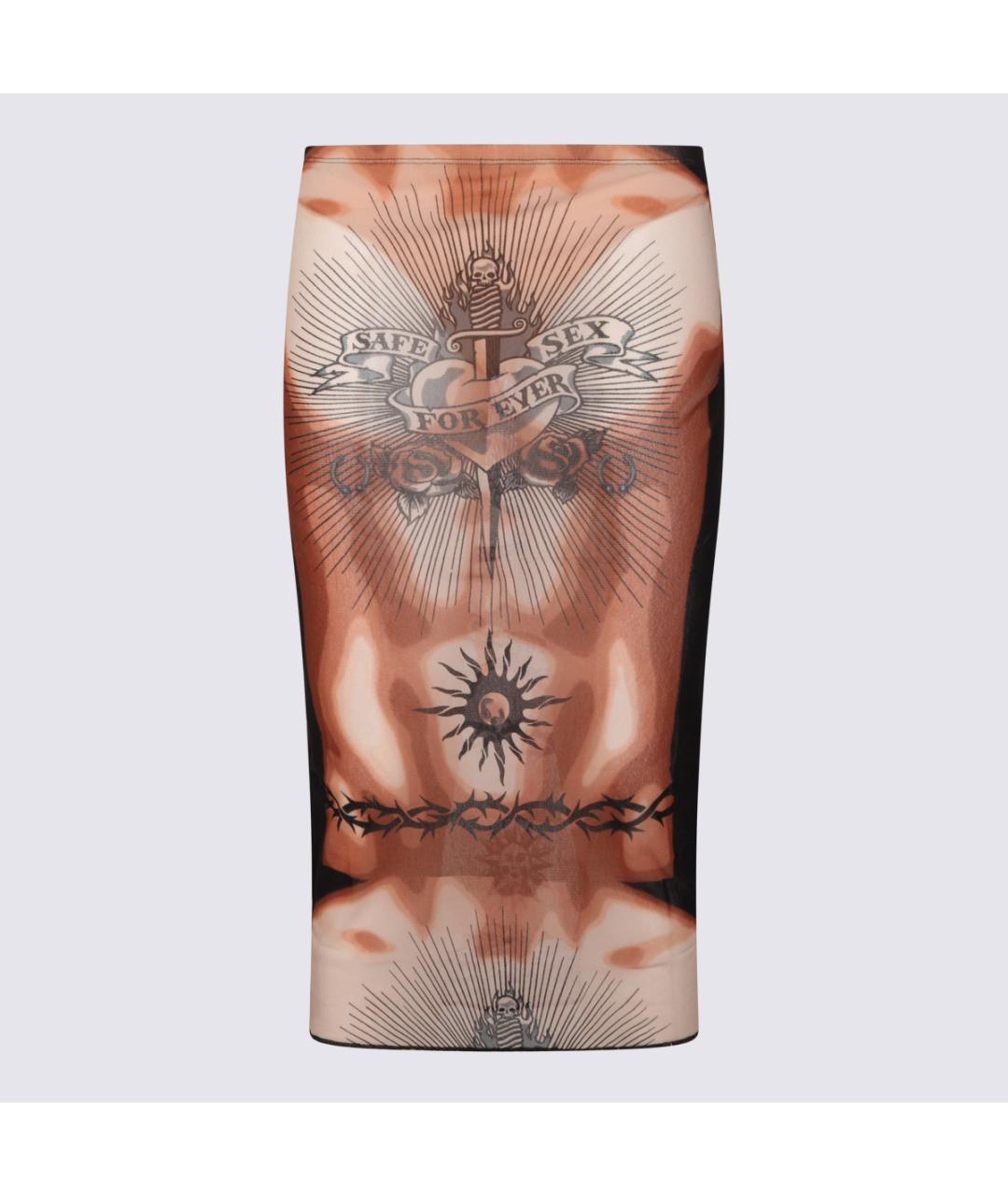 JEAN PAUL GAULTIER Мульти полиамидовая юбка миди, фото 4