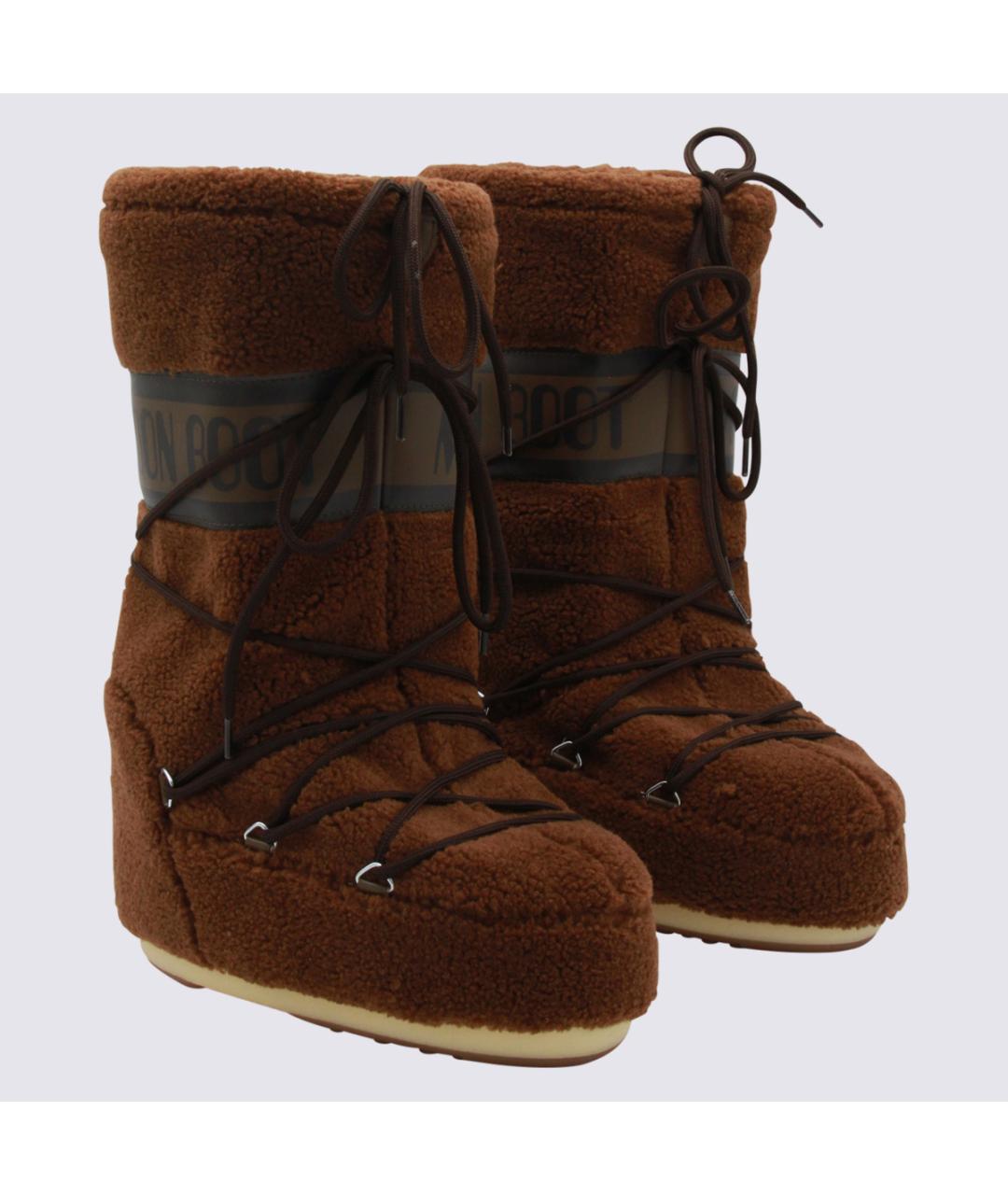 MOON BOOT Коричневые текстильные ботинки, фото 2