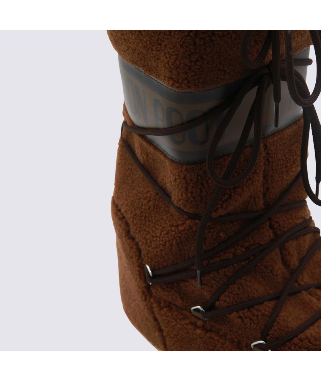 MOON BOOT Коричневые текстильные ботинки, фото 4