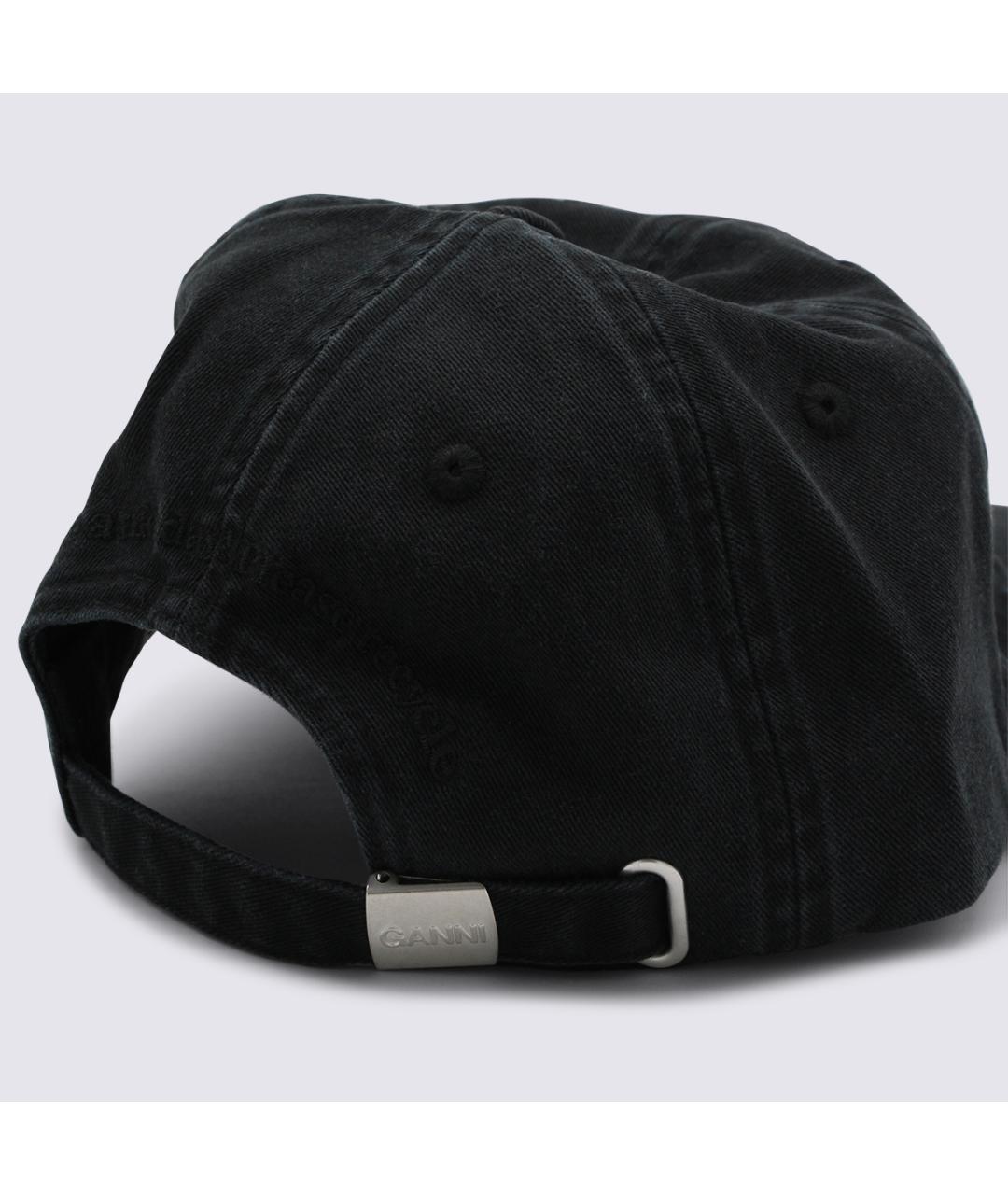 GANNI Черная хлопковая кепка, фото 2