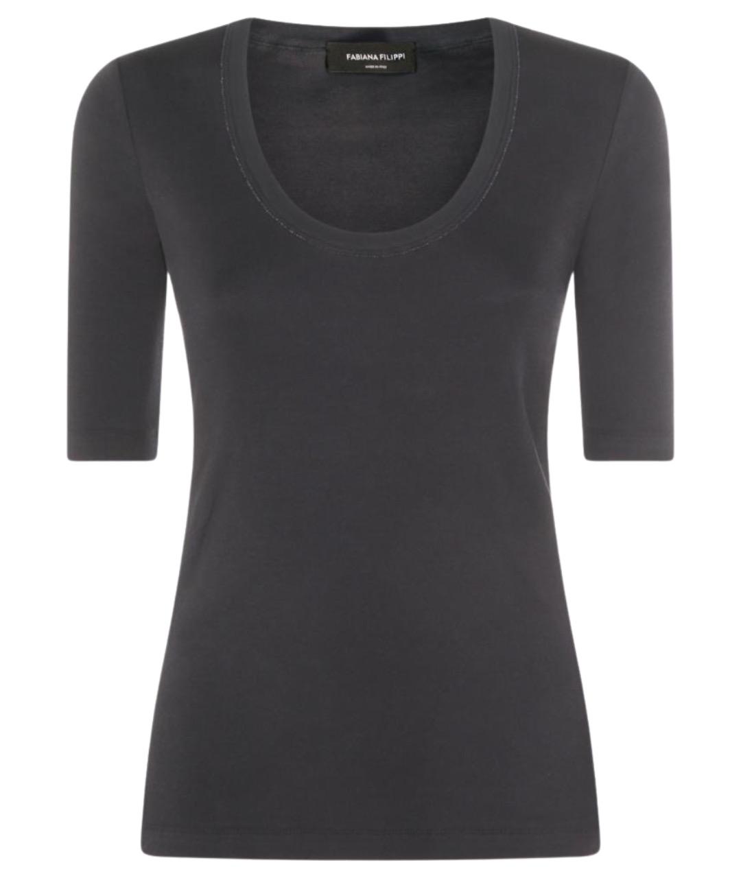 FABIANA FILIPPI Серая хлопковая футболка, фото 1