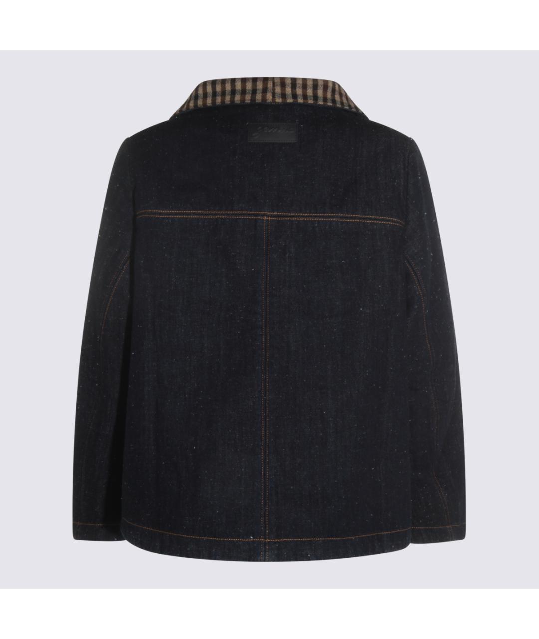 GANNI Темно-синяя хлопковая куртка, фото 2