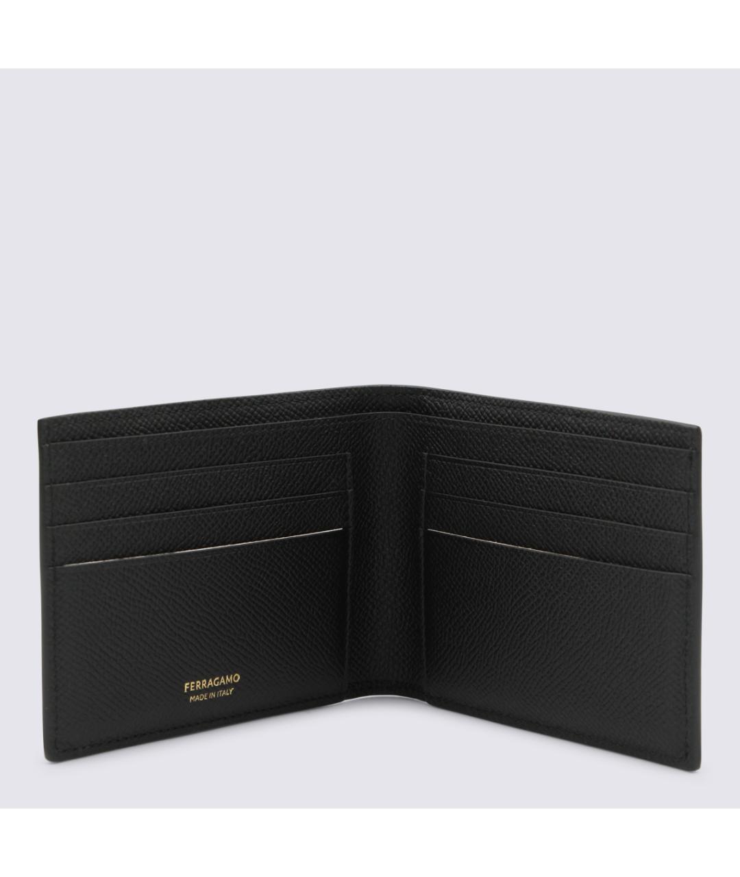 FERRAGAMO Черный кожаный кошелек, фото 2