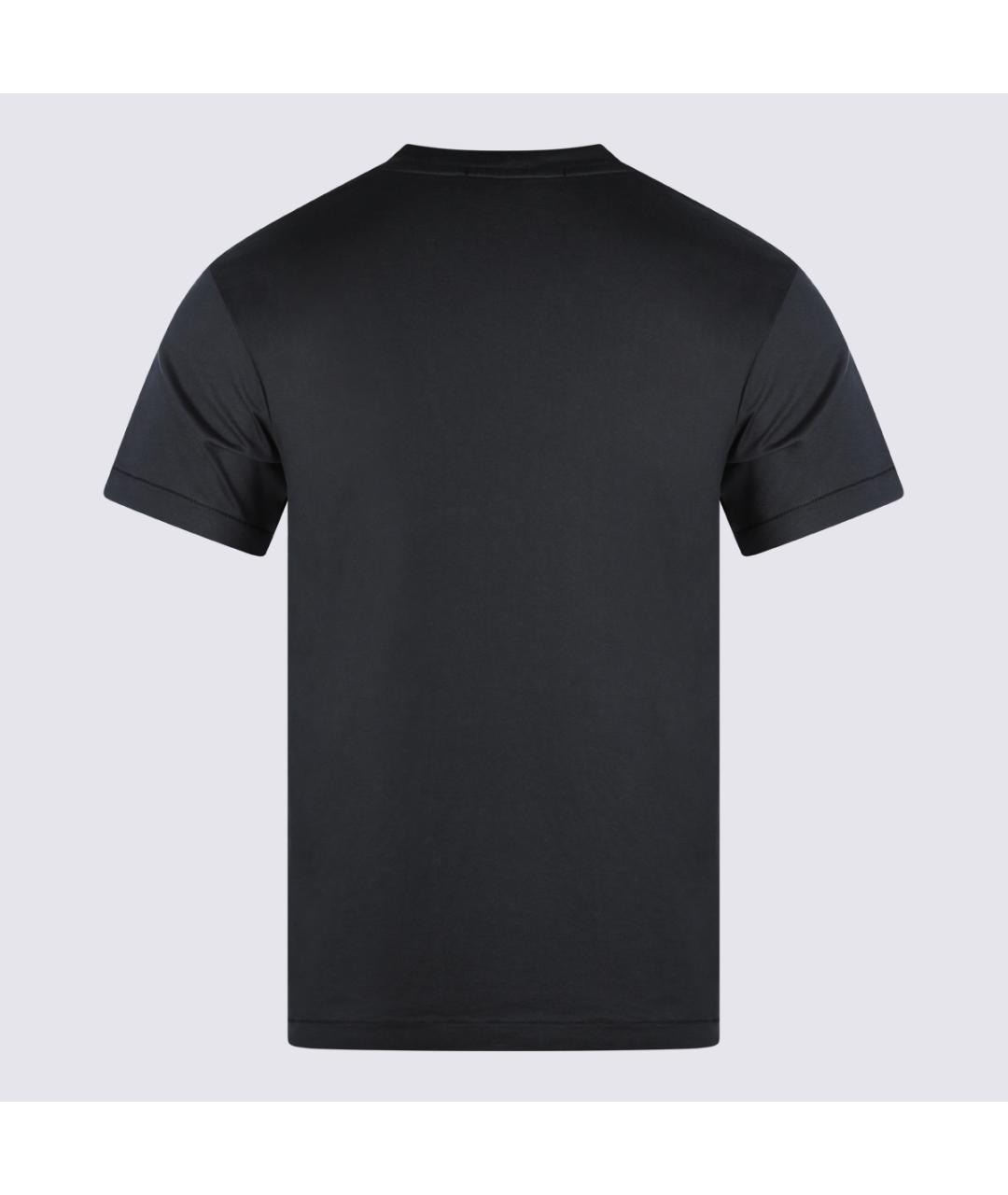 STONE ISLAND Черная хлопковая футболка, фото 2