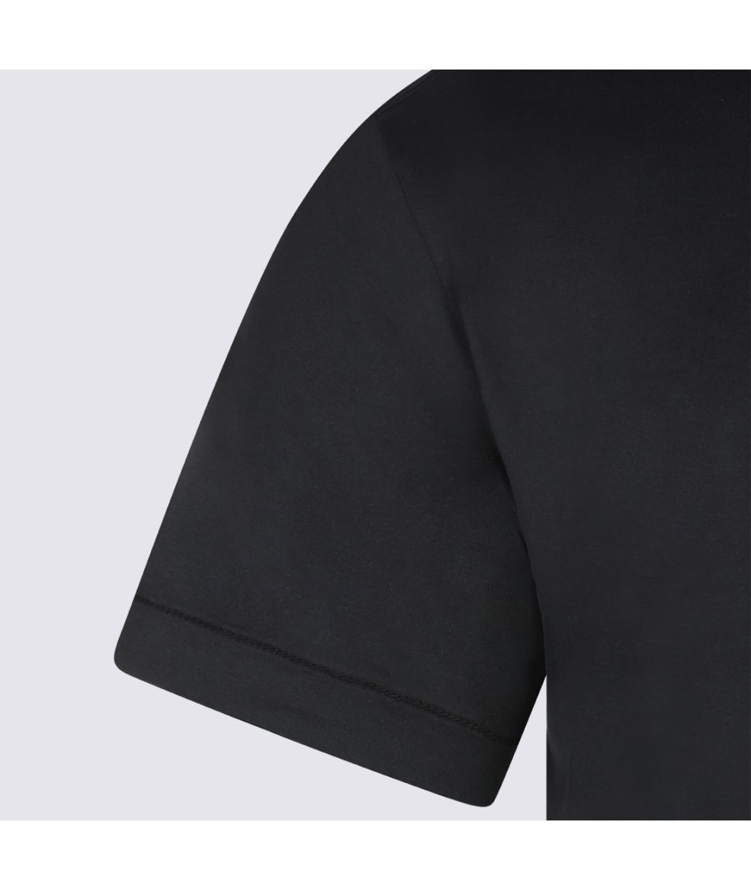 STONE ISLAND Черная хлопковая футболка, фото 4