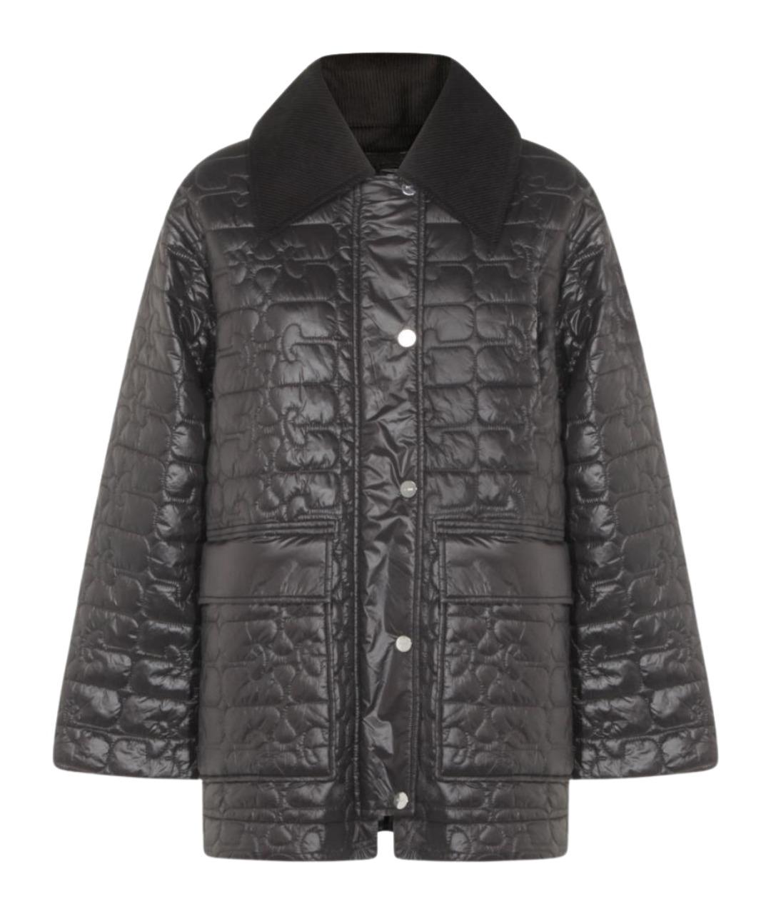 GANNI Антрацитовое полиамидовое пальто, фото 1