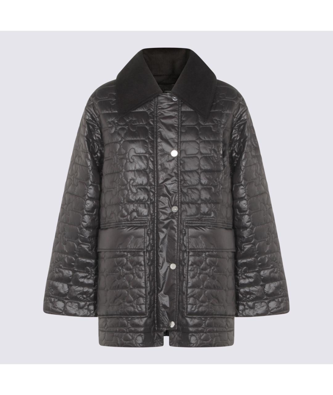 GANNI Антрацитовое полиамидовое пальто, фото 5