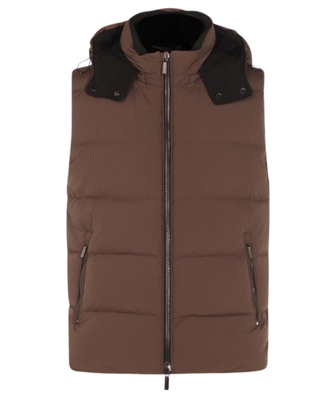 MOORER Коричневый полиэстеровый жилет, фото 1