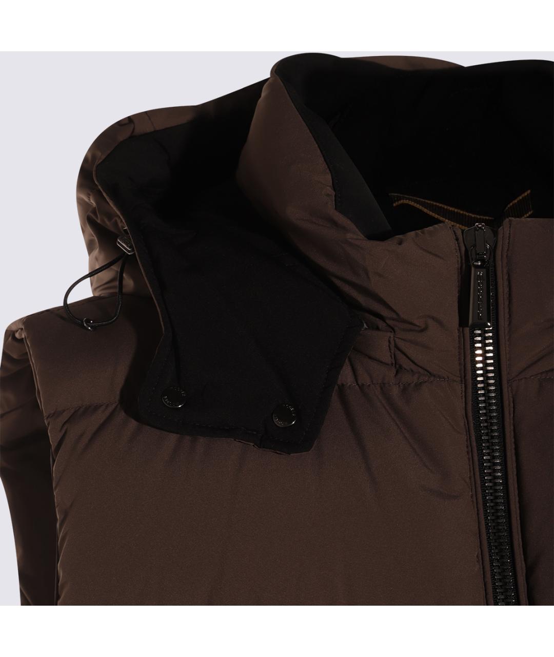 MOORER Коричневый полиэстеровый жилет, фото 4