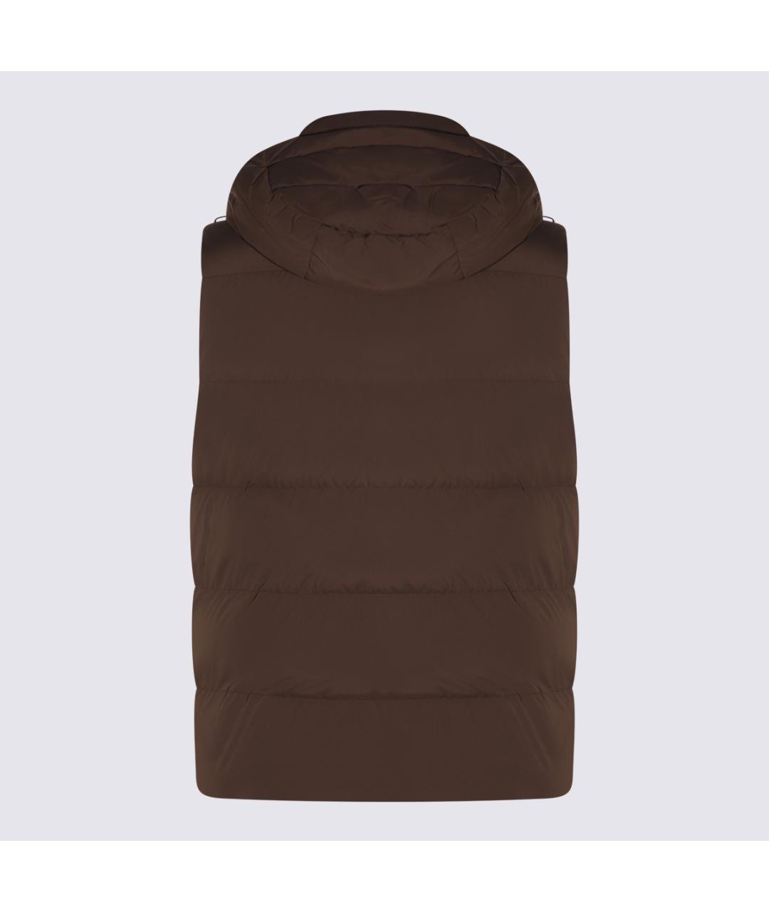 MOORER Коричневый полиэстеровый жилет, фото 2