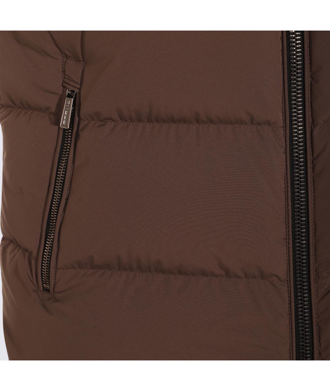 MOORER Коричневый полиэстеровый жилет, фото 3