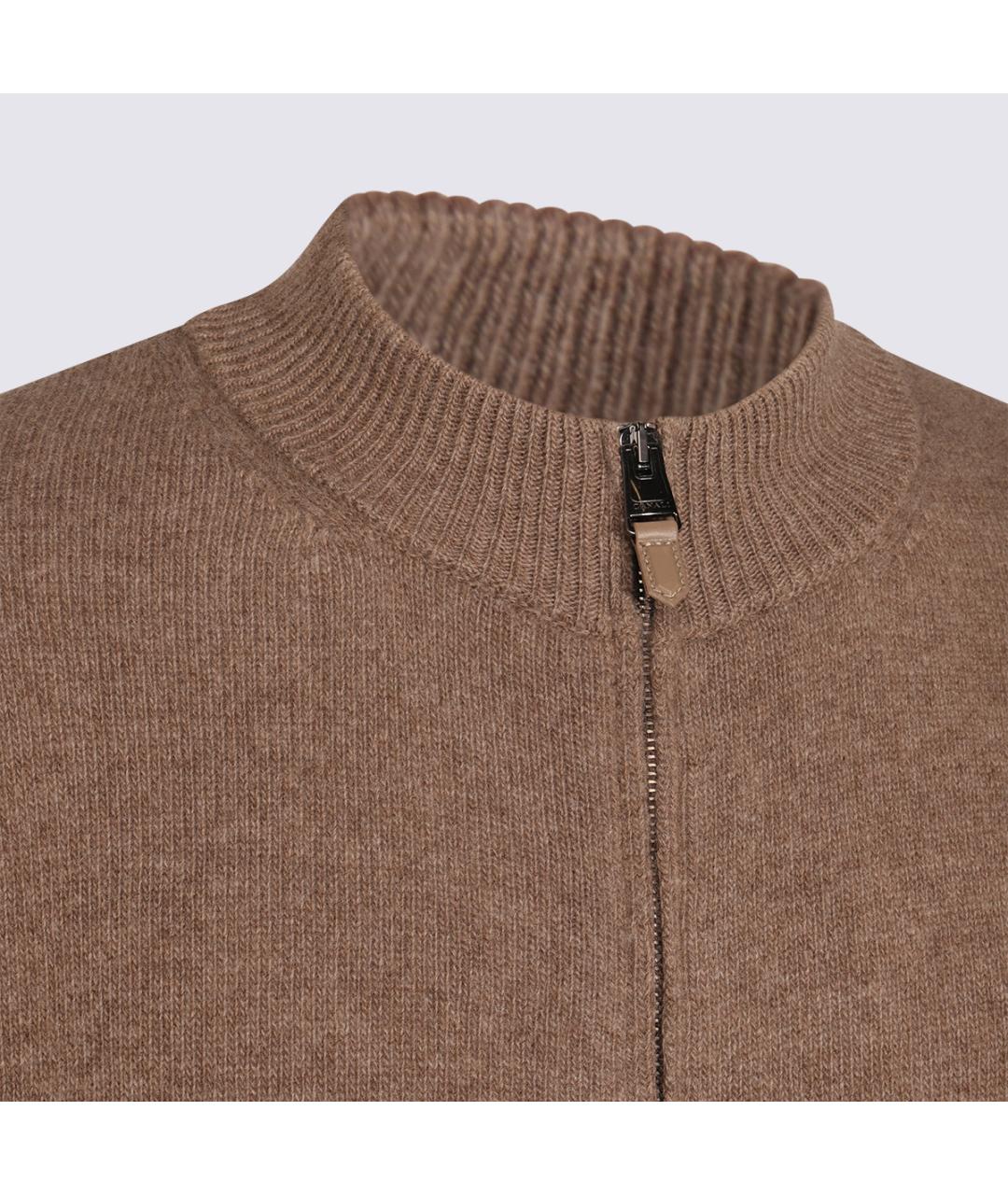 CANALI Коричневый шерстяной кардиган, фото 4