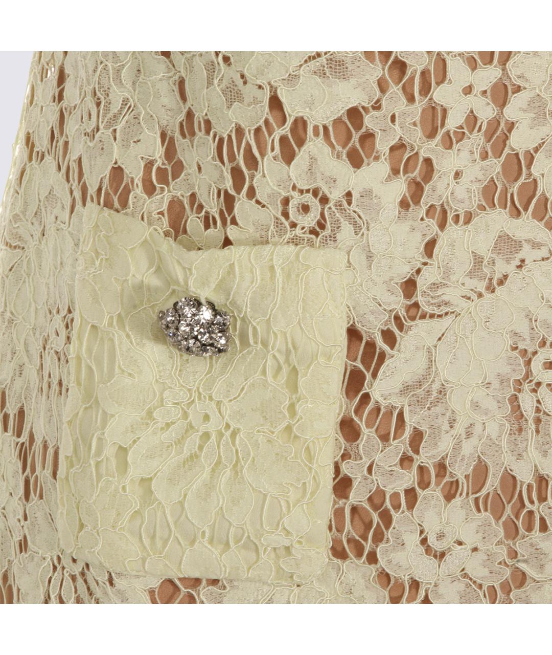 SELF-PORTRAIT Желтое полиэстеровое повседневное платье, фото 4