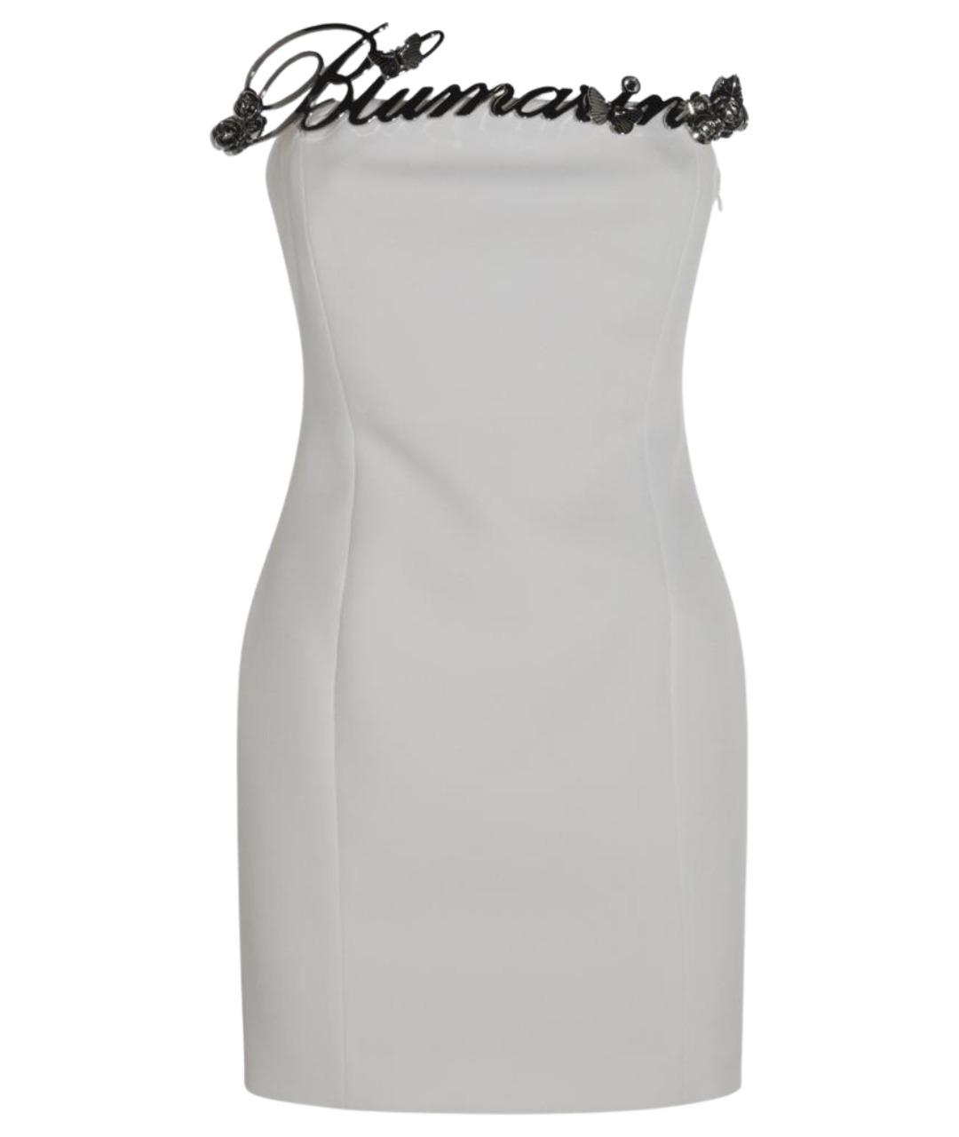 BLUMARINE Белое шелковое коктейльное платье, фото 1
