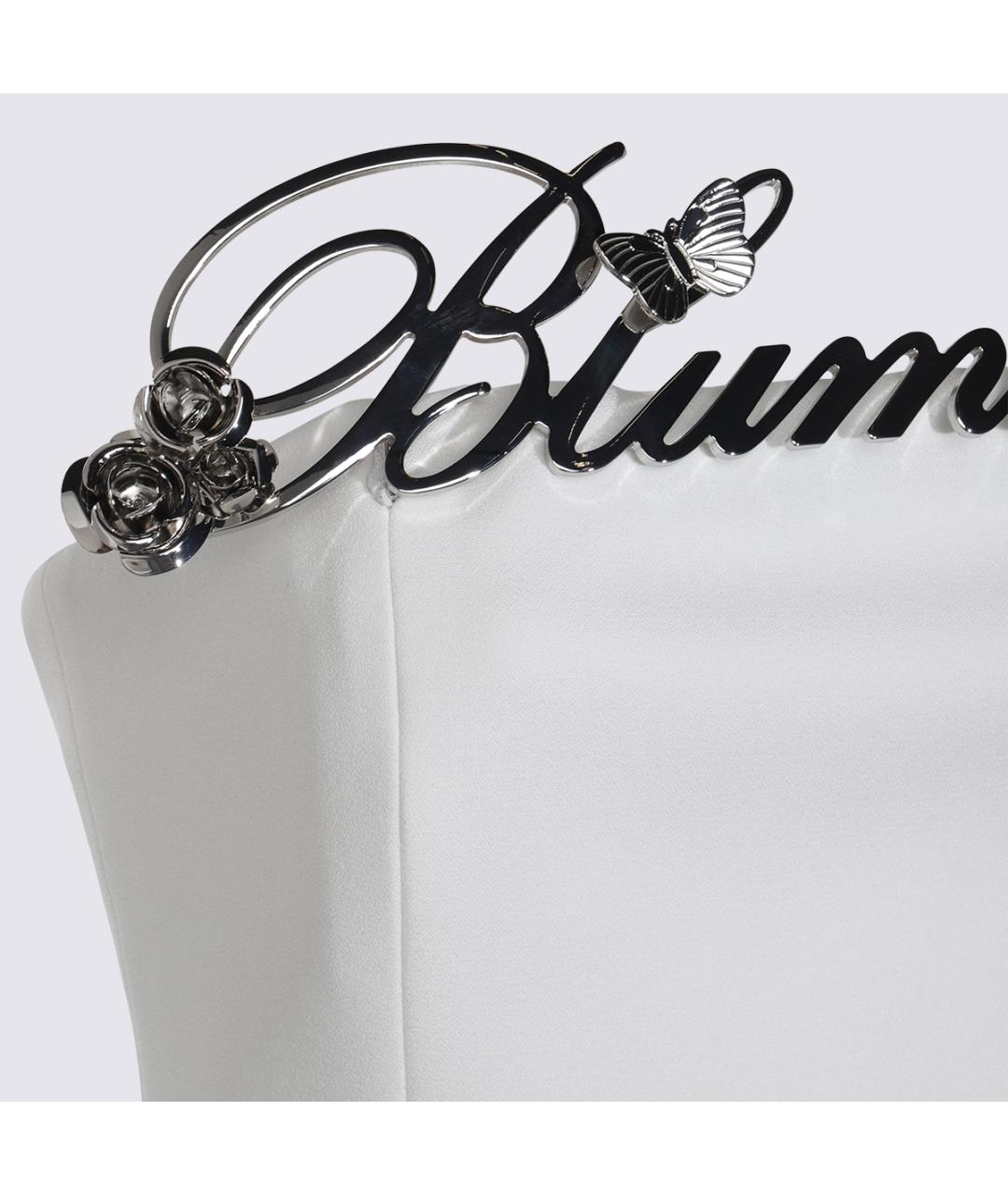BLUMARINE Белое шелковое коктейльное платье, фото 3