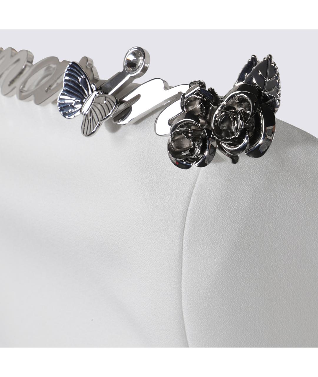 BLUMARINE Белое шелковое коктейльное платье, фото 4