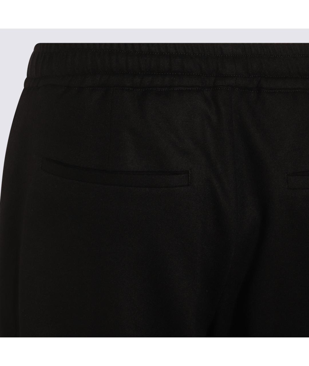 CANALI Черные шерстяные повседневные брюки, фото 4