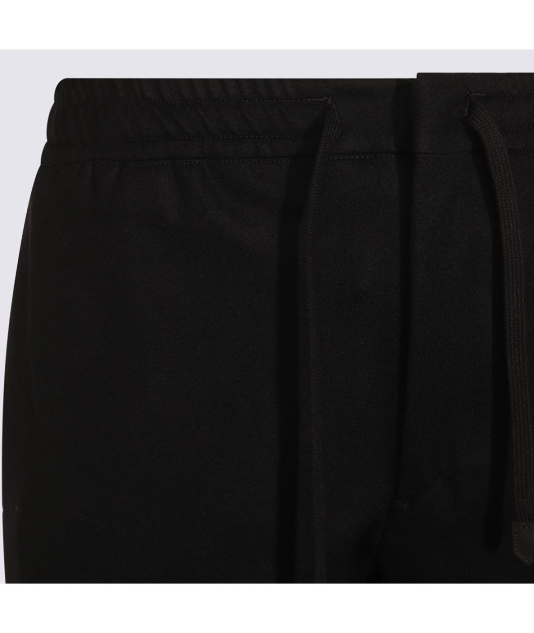 CANALI Черные шерстяные повседневные брюки, фото 3