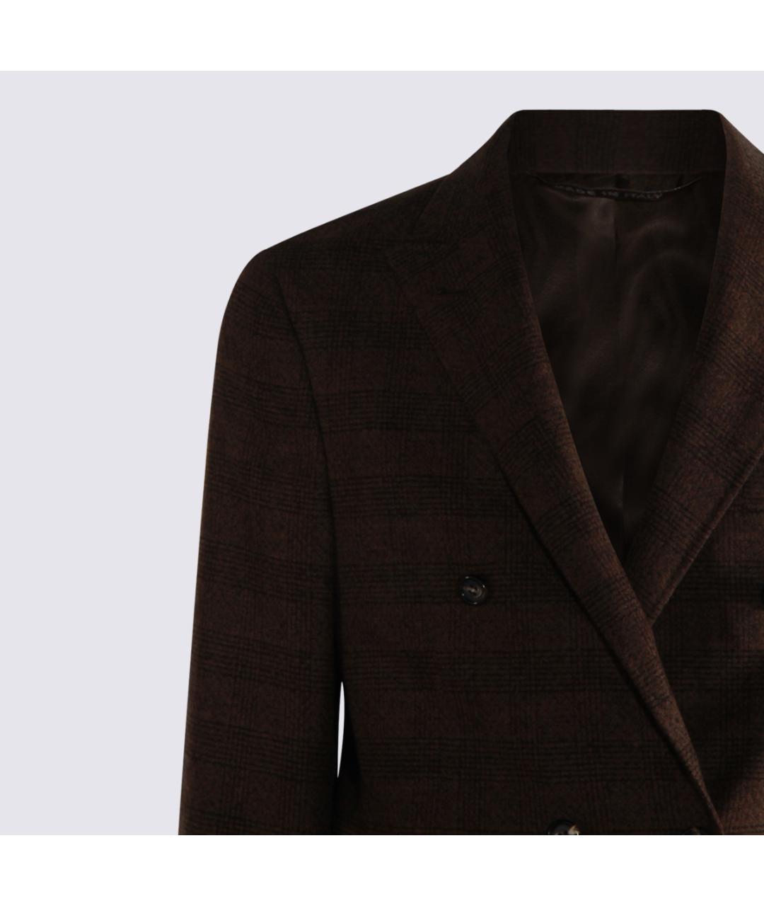 CANALI Коричневый шерстяной пиджак, фото 4