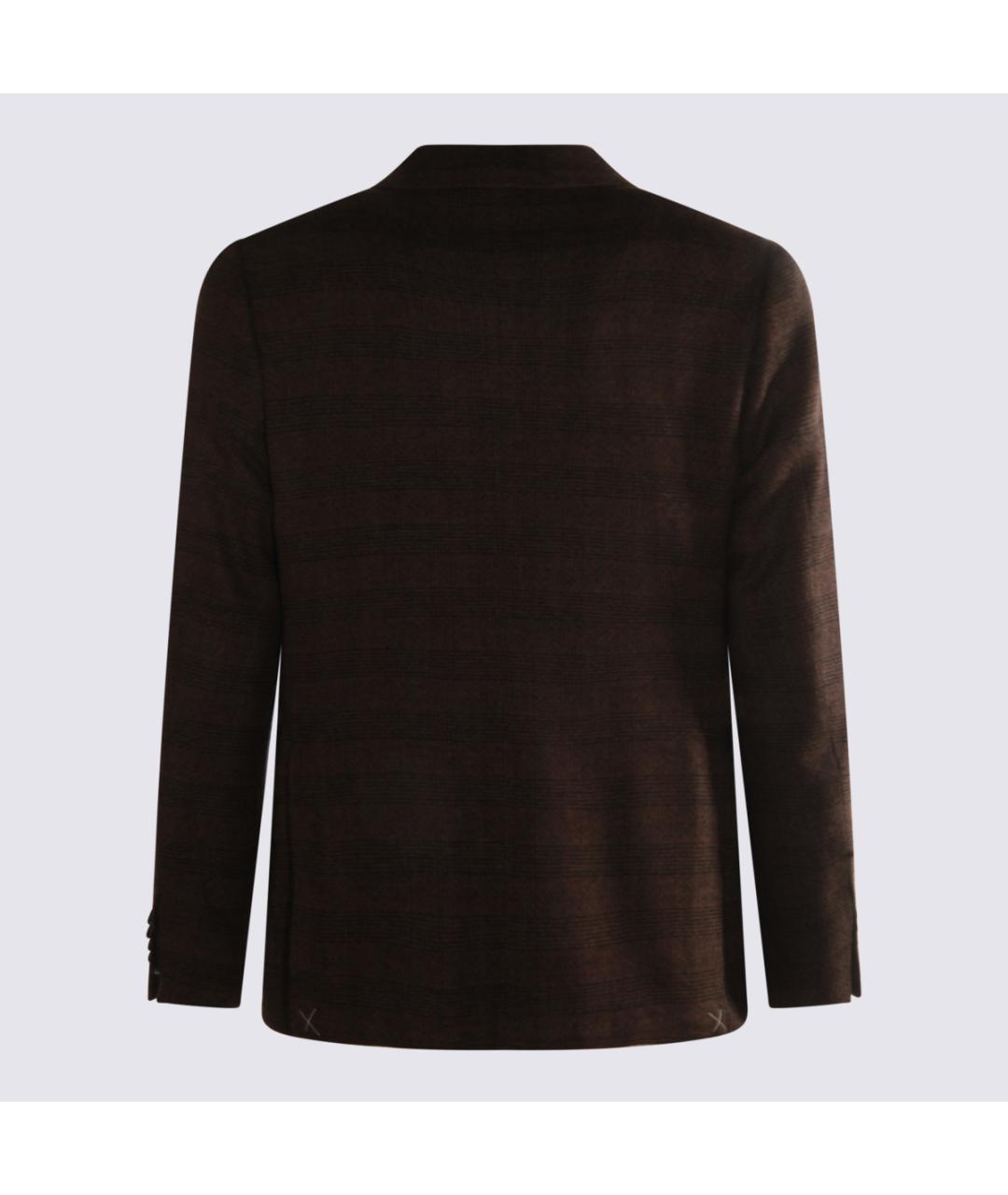 CANALI Коричневый шерстяной пиджак, фото 2