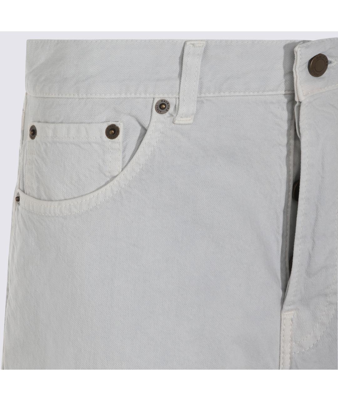 HAIKURE Белые хлопковые прямые джинсы, фото 3