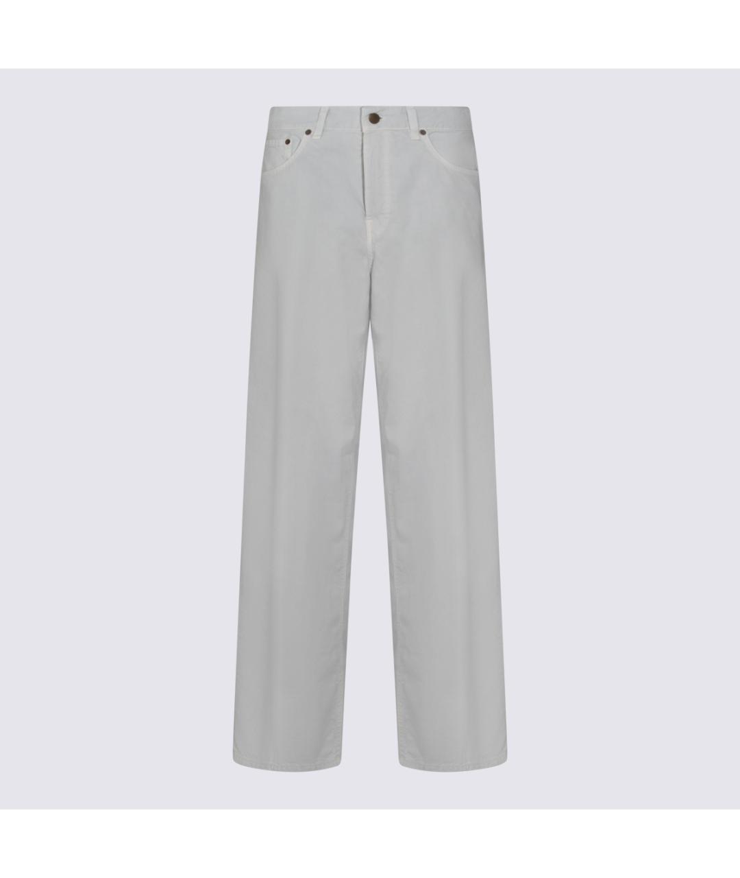 HAIKURE Белые хлопковые прямые джинсы, фото 4