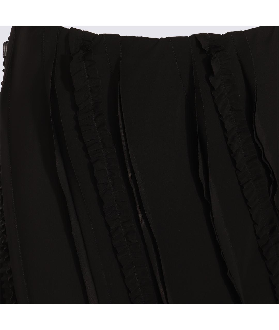 BLUMARINE Черная вискозная юбка миди, фото 3