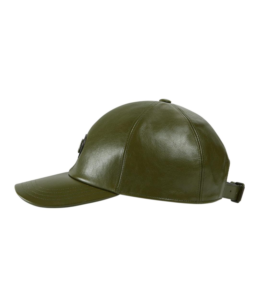 GUCCI Зеленая кожаная кепка/бейсболка, фото 2