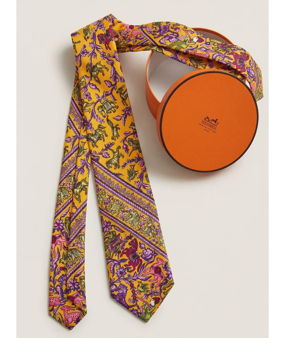HERMES Мульти шелковый галстук, фото 6