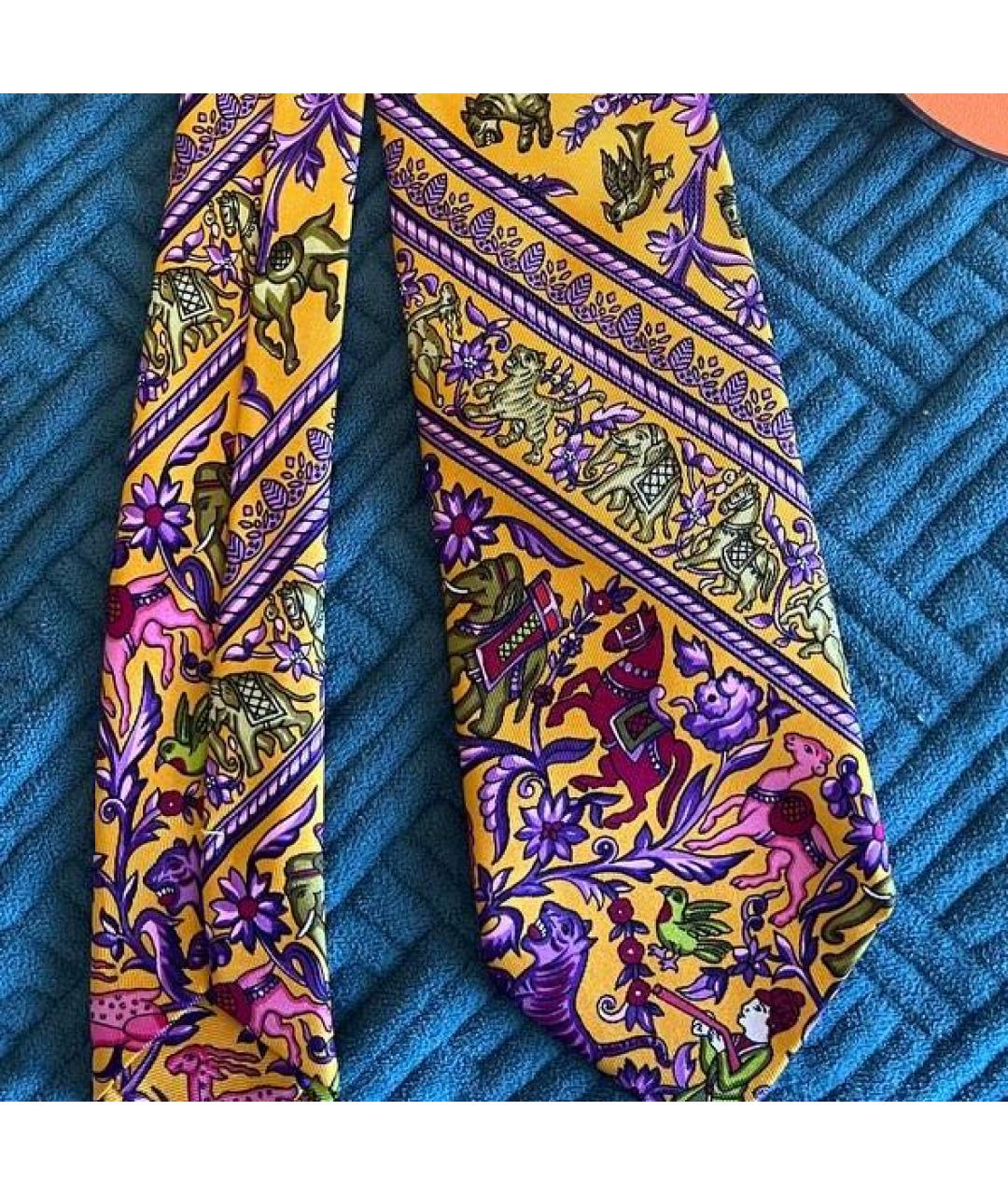 HERMES Мульти шелковый галстук, фото 2