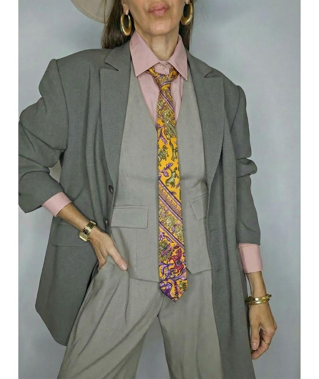 HERMES Мульти шелковый галстук, фото 5