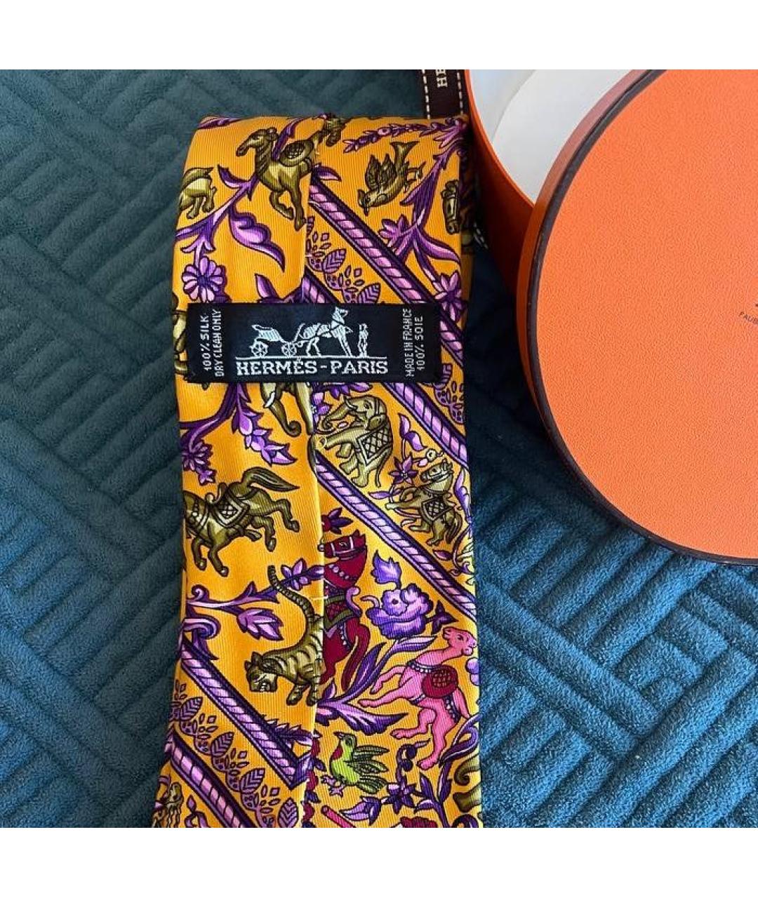 HERMES Мульти шелковый галстук, фото 3