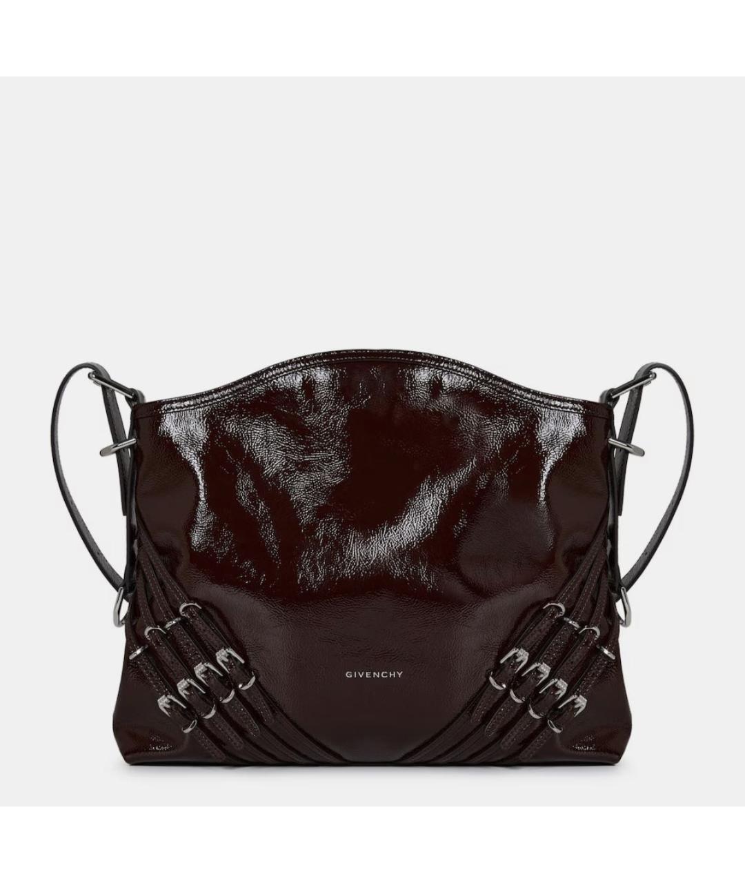 GIVENCHY Бордовая кожаная сумка через плечо, фото 6