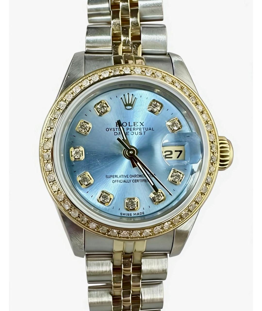 ROLEX Голубые часы из желтого золота, фото 1