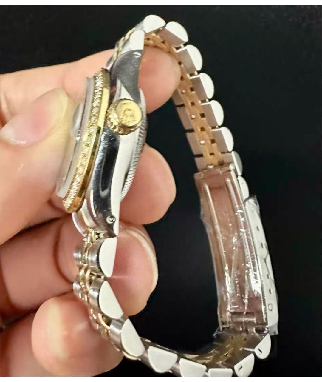 ROLEX Голубые часы из желтого золота, фото 4