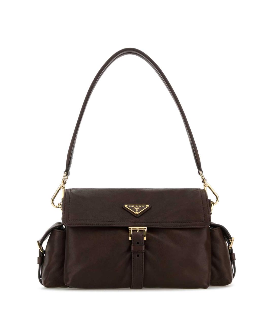 PRADA Коричневая кожаная сумка через плечо, фото 1
