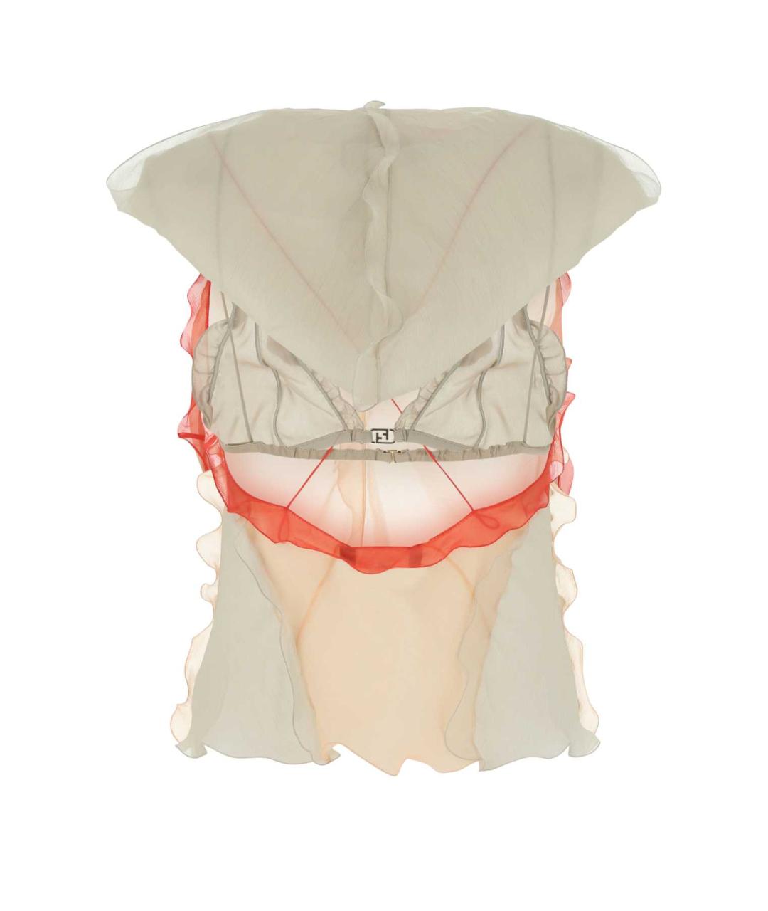 FENDI Розовая шелковая майка, фото 2