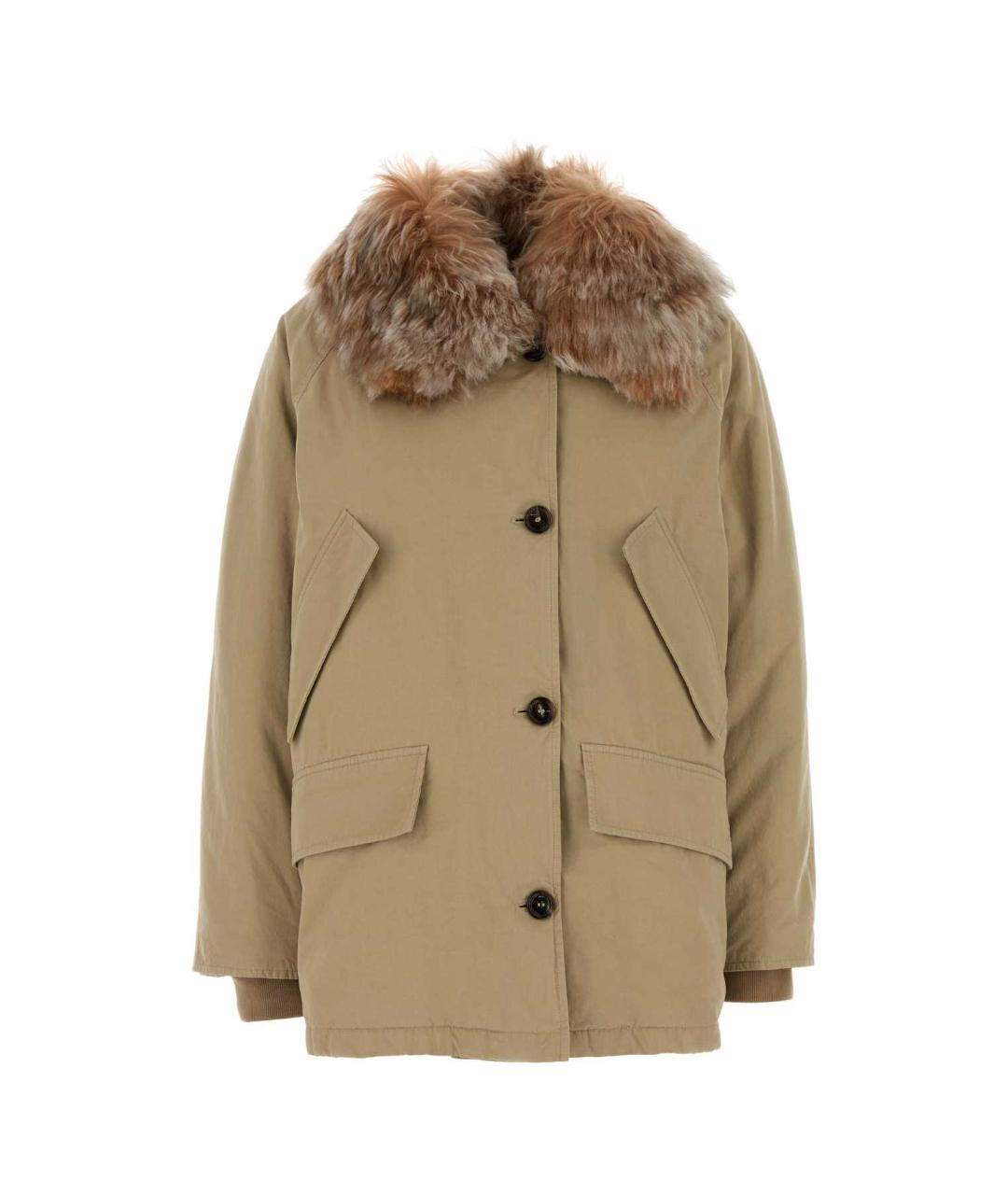 PRADA Бежевый хлопковый пуховик, фото 1