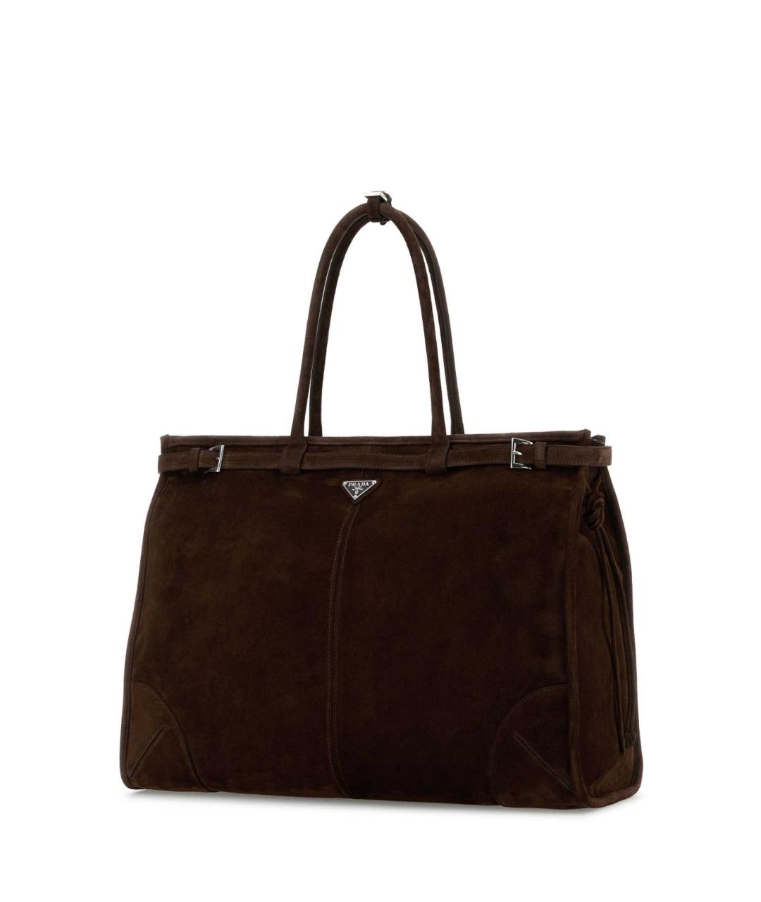 PRADA Коричневая замшевая сумка тоут, фото 2