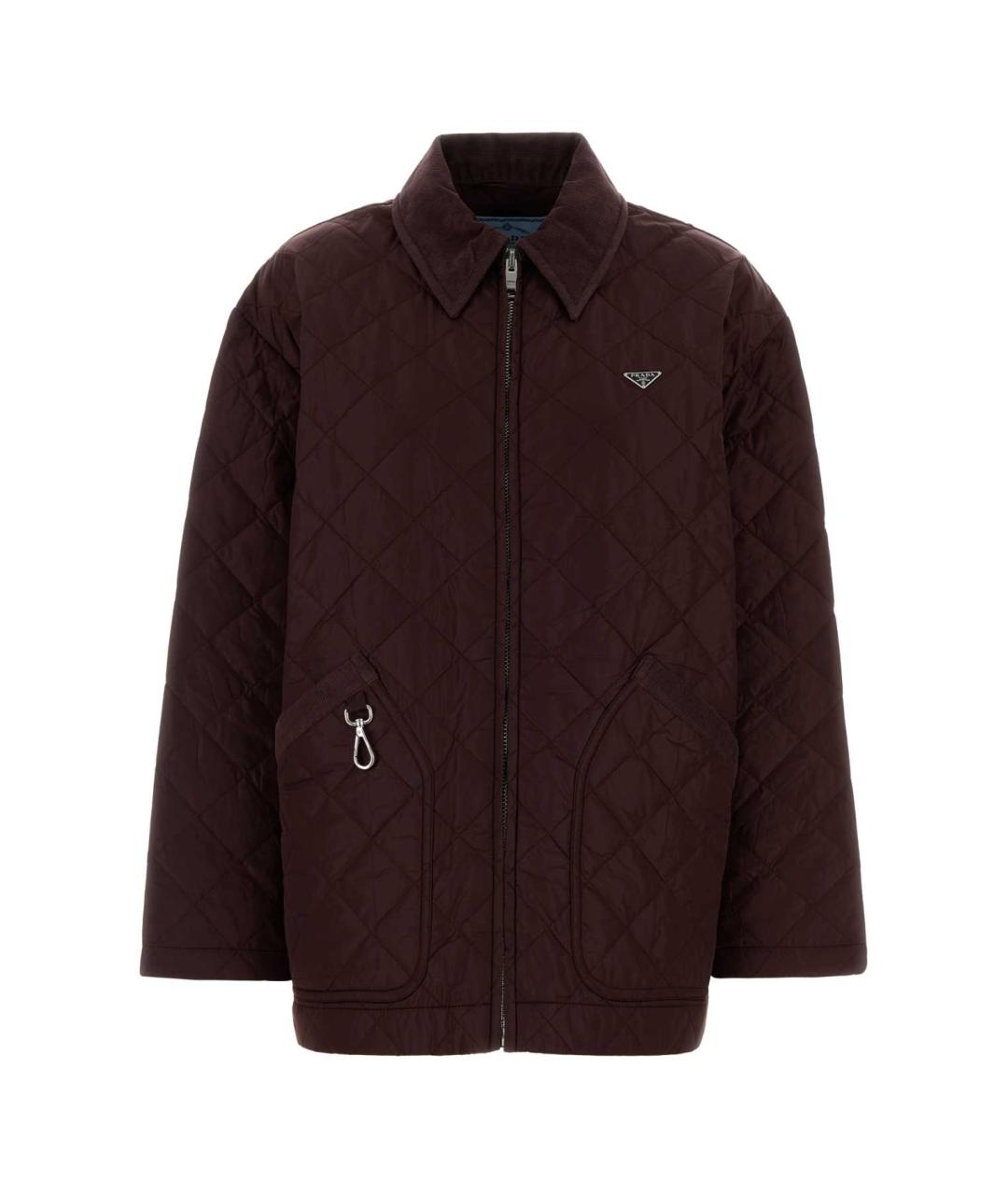 PRADA Бордовая полиамидовая куртка, фото 1