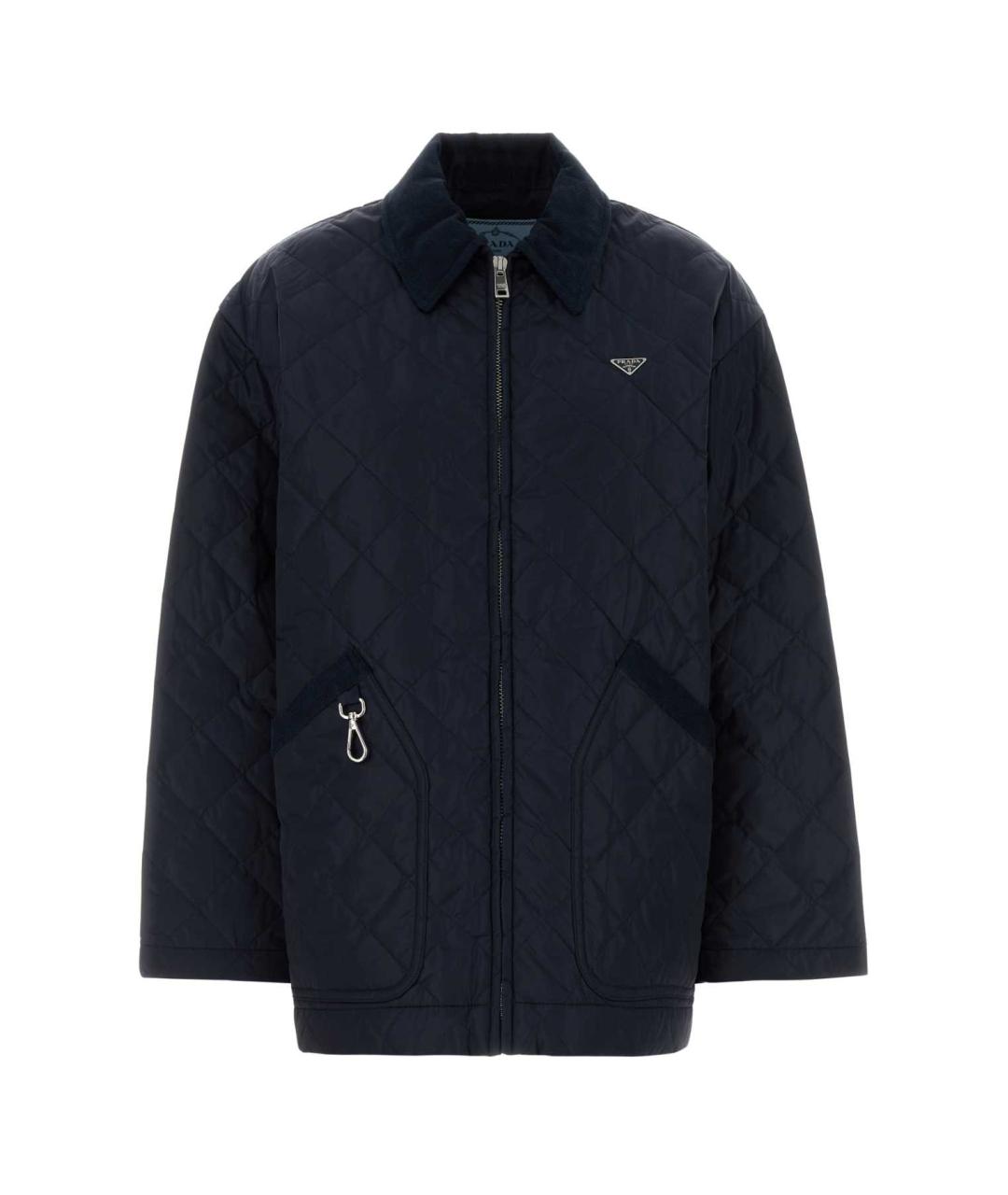 PRADA Темно-синяя полиамидовая куртка, фото 1